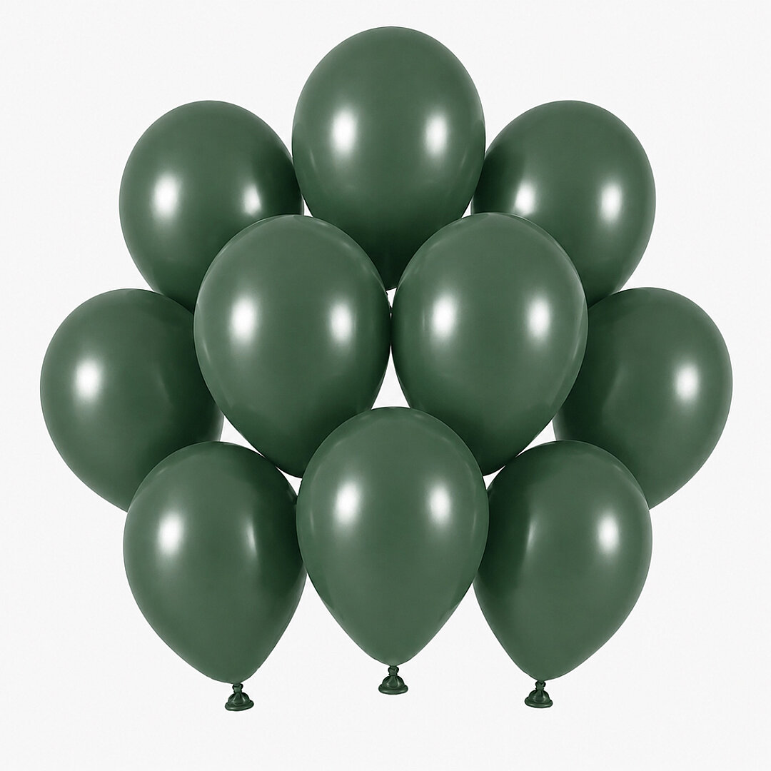 Kış Yeşili Renk Lateks Retro Balon (13 cm) - 10 Adet - Beysüs