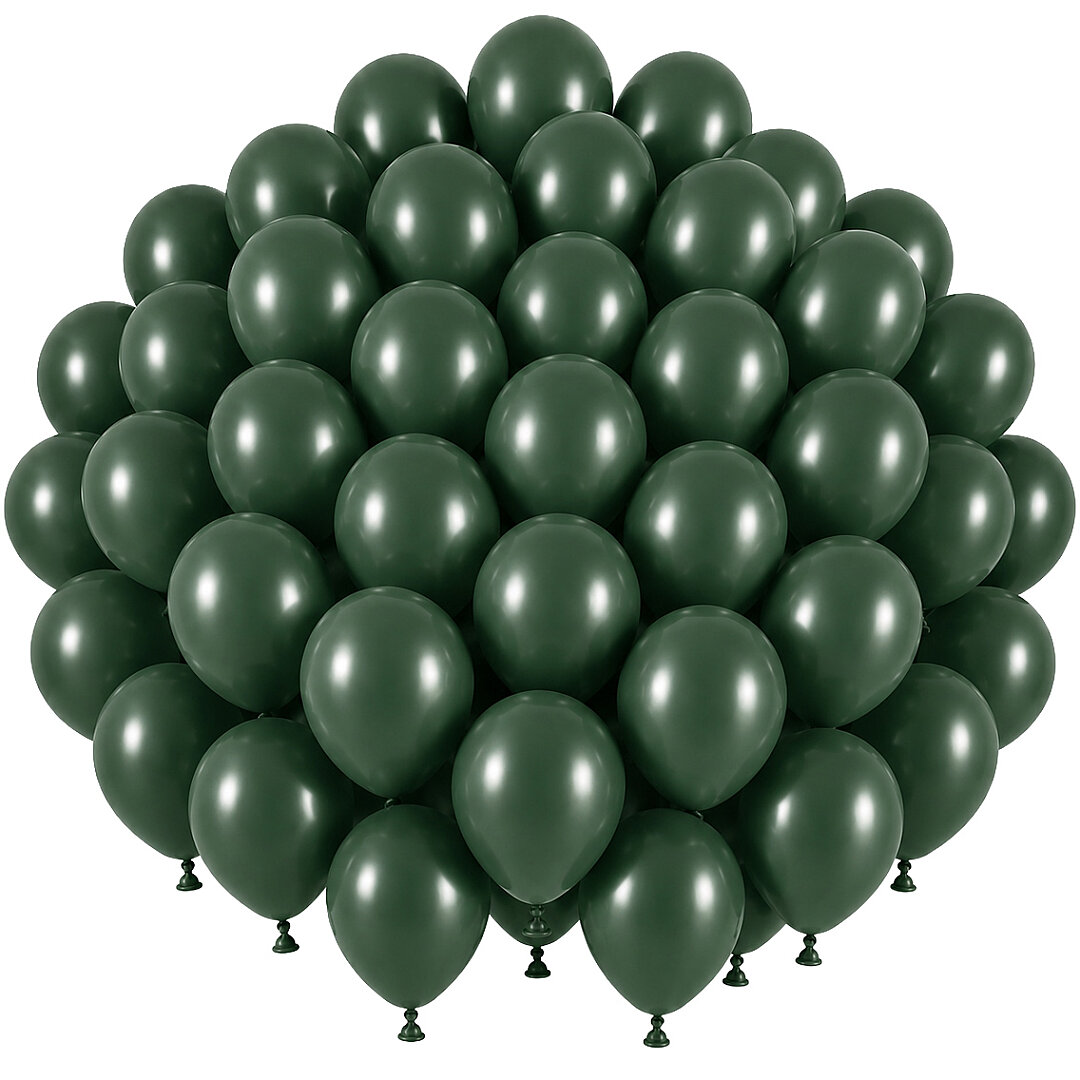 Kış Yeşili Renk Lateks Retro Balon (30 cm) - 50 Adet - Beysüs