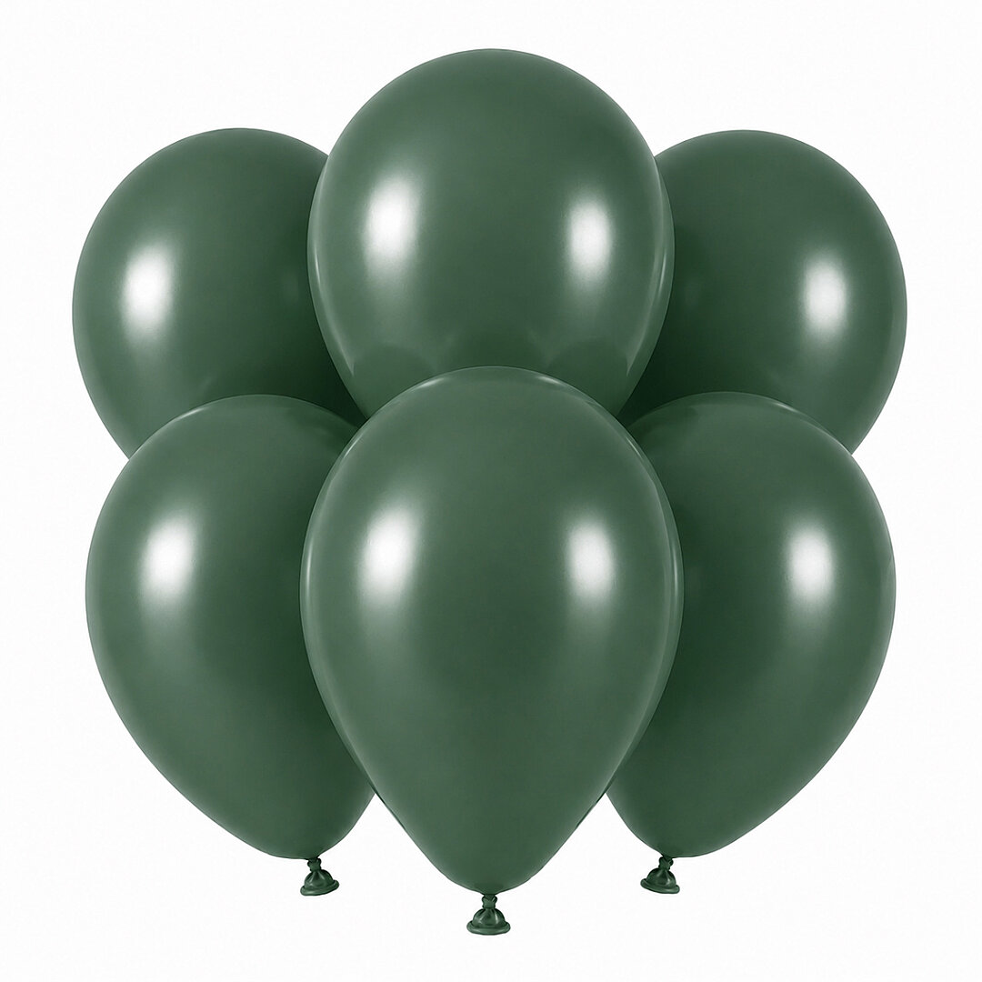 Kış Yeşili Renk Lateks Retro Balon (30 cm) - 6 Adet - 1