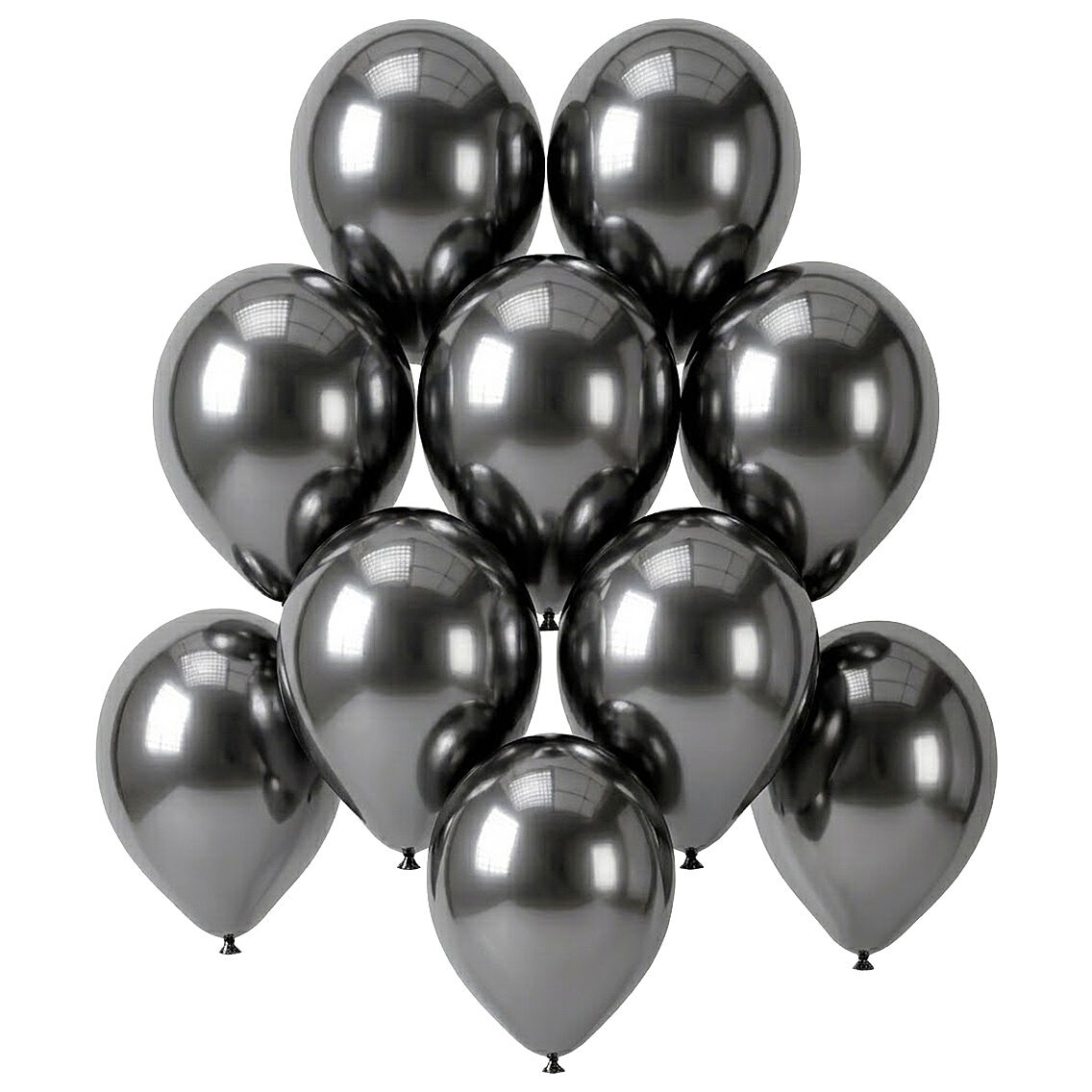 Koyu Gümüş Renk Lateks krom Balon (15 cm) - 10 Adet - 1