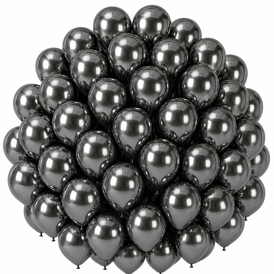 Koyu Gümüş Renk Lateks krom Balon (30 cm) - 50 Adet - 1