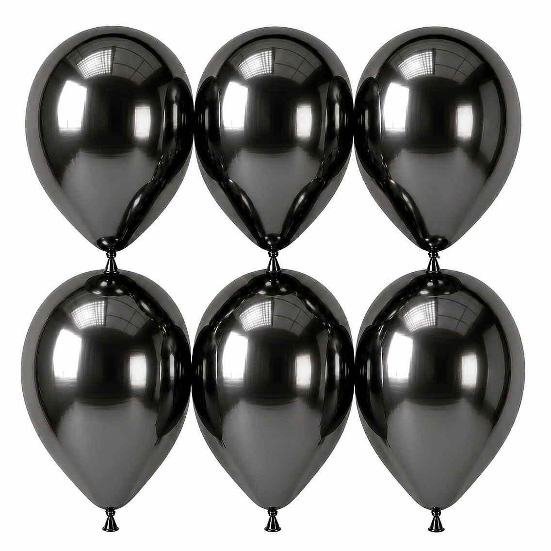 Koyu Gümüş Renk Lateks krom Balon (30 cm) - 6 Adet - 1