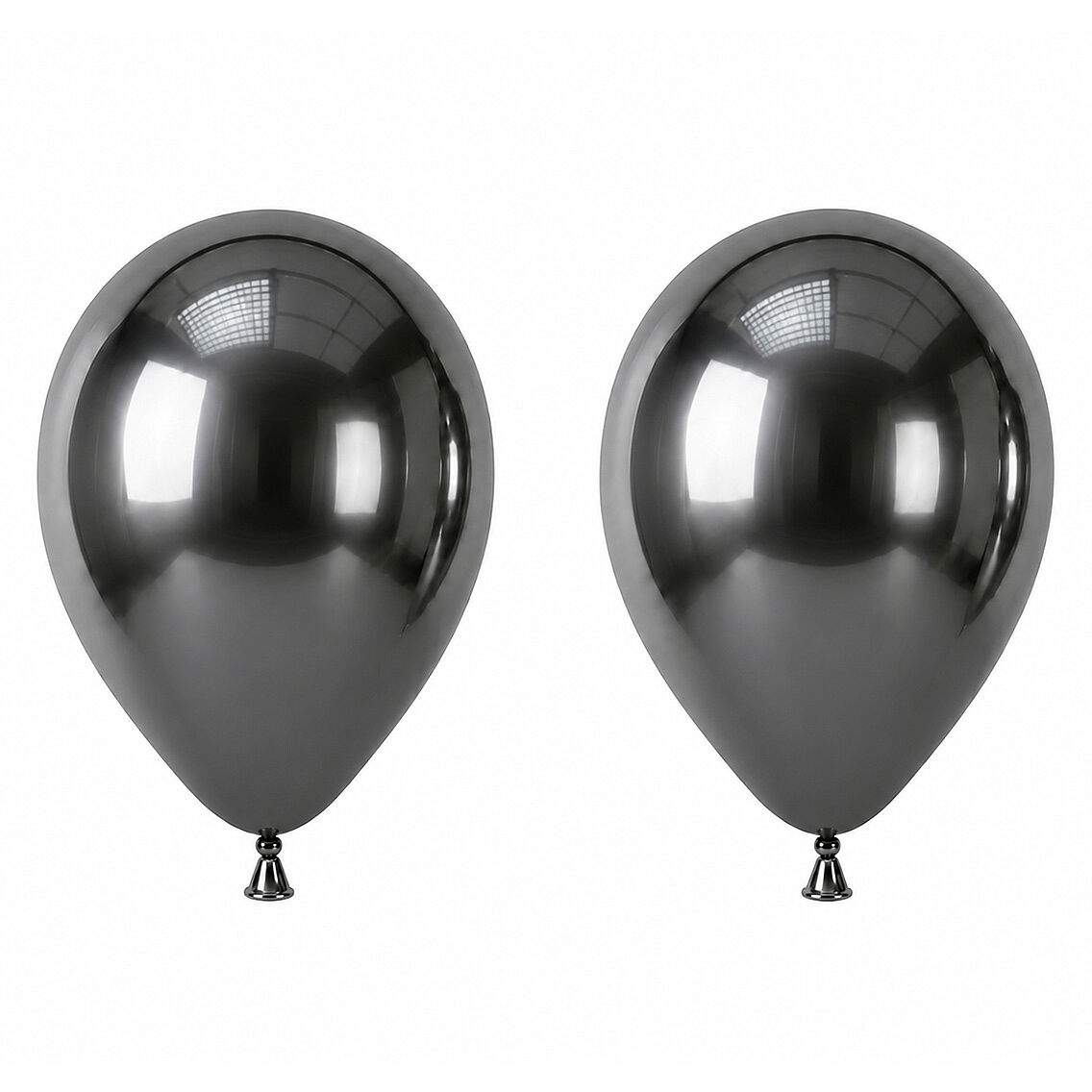 Koyu Gümüş Renk Lateks krom Balon (45 cm) - 2 Adet - 1