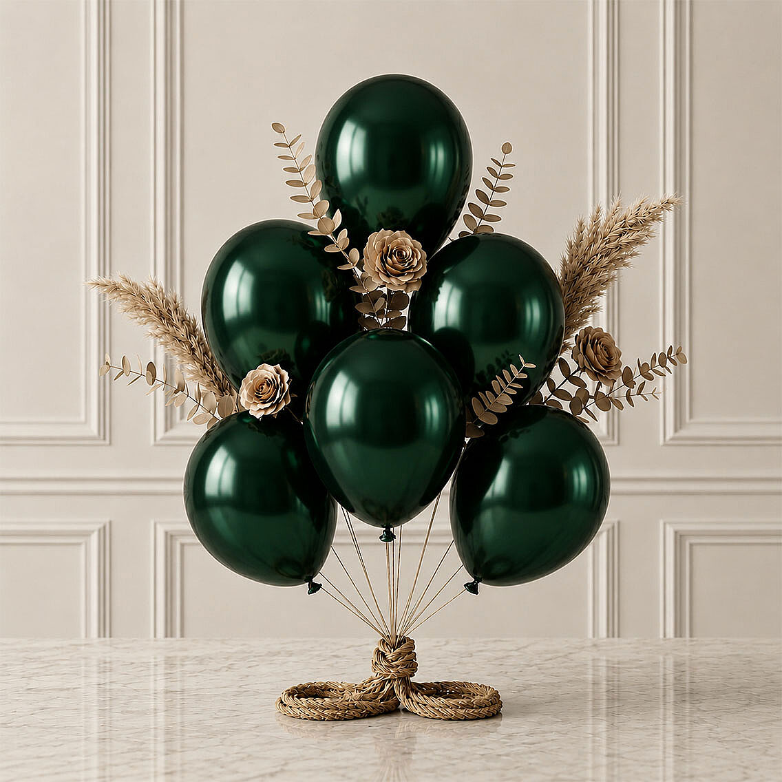 Koyu Yeşil Renk Lateks Metalik Balon (30 cm) - 6 Adet - 1