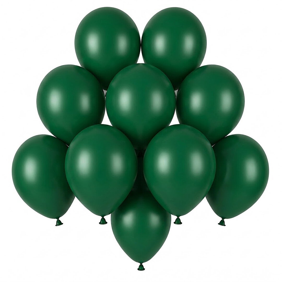 Koyu Yeşil Renk Lateks Pastel Balon (13 cm) - 10 Adet - Beysüs