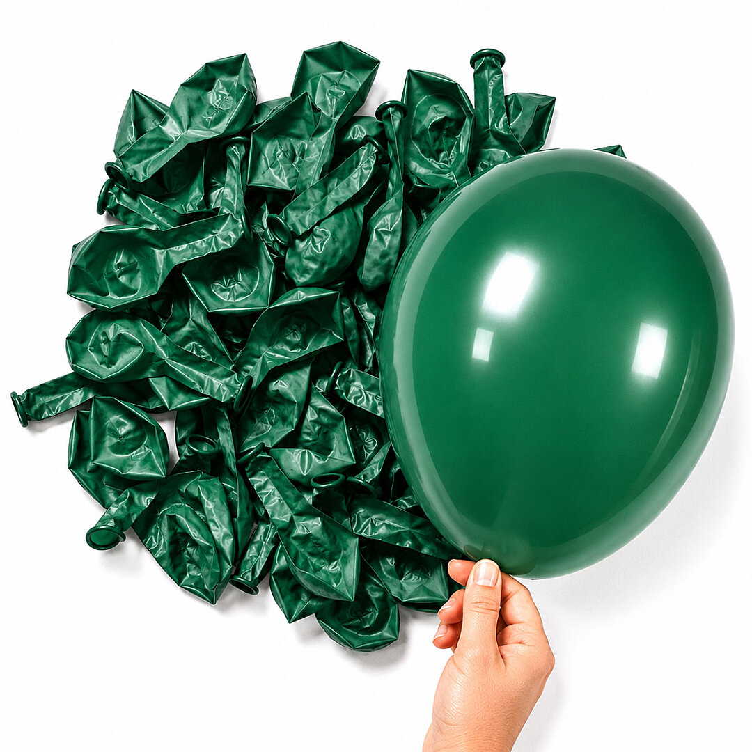 Koyu Yeşil Renk Lateks Pastel Balon (13 cm) - 10 Adet - 2