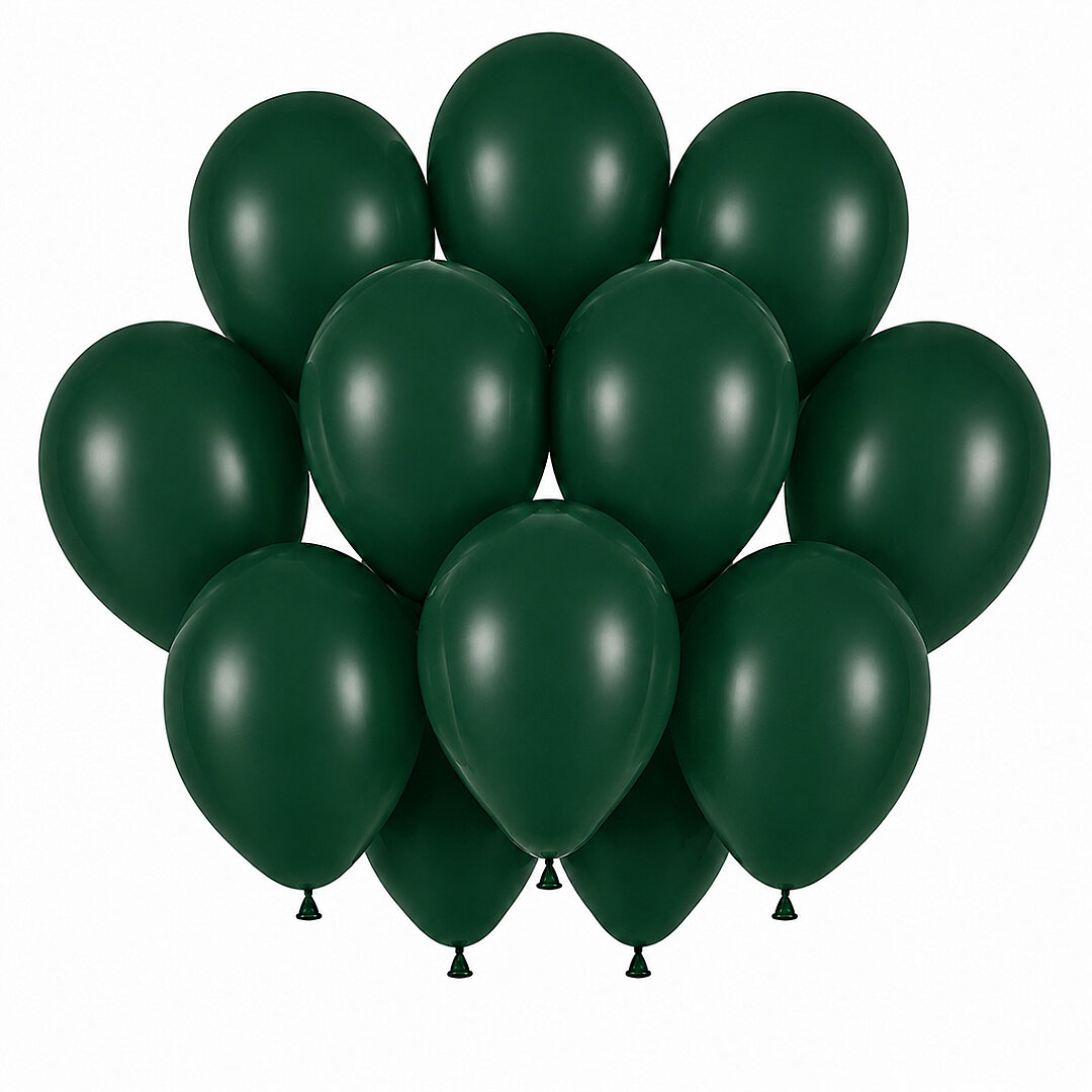 Koyu Yeşil Renk Lateks Pastel Balon (30 cm) - 12 Adet - 1