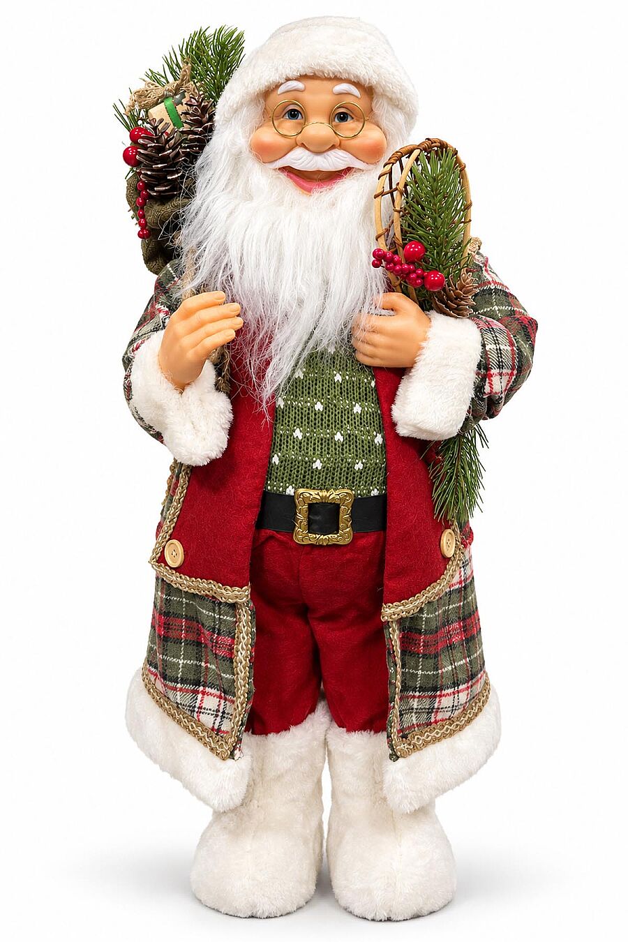 Kozalaklı Kokina Detaylı Dekoratif Noel Baba 60 cm - 2