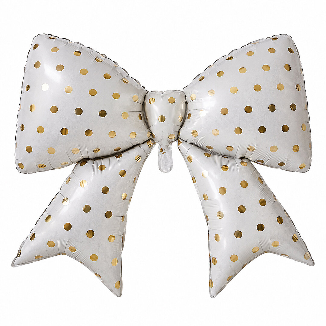 Krem Fiyonk Gold Puantiyeli Folyo Balon - Beysüs
