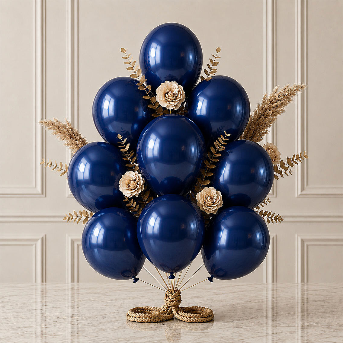 Lacivert Renk Lateks Metalik Balon (30 cm) - 12 Adet - 1