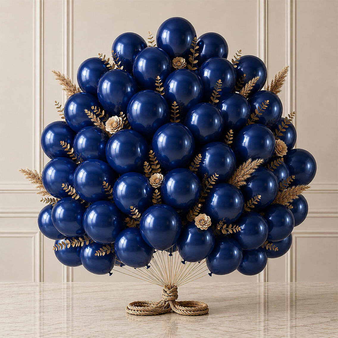 Lacivert Renk Lateks Metalik Balon (30 cm) - 50 Adet - 1