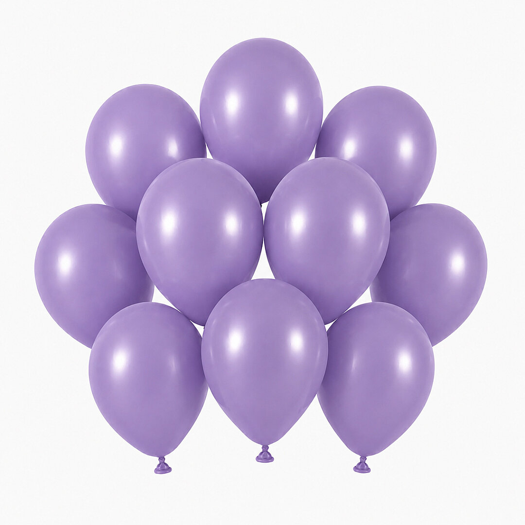 Lavanta Renk Lateks Retro Balon (13 cm) - 10 Adet - 1