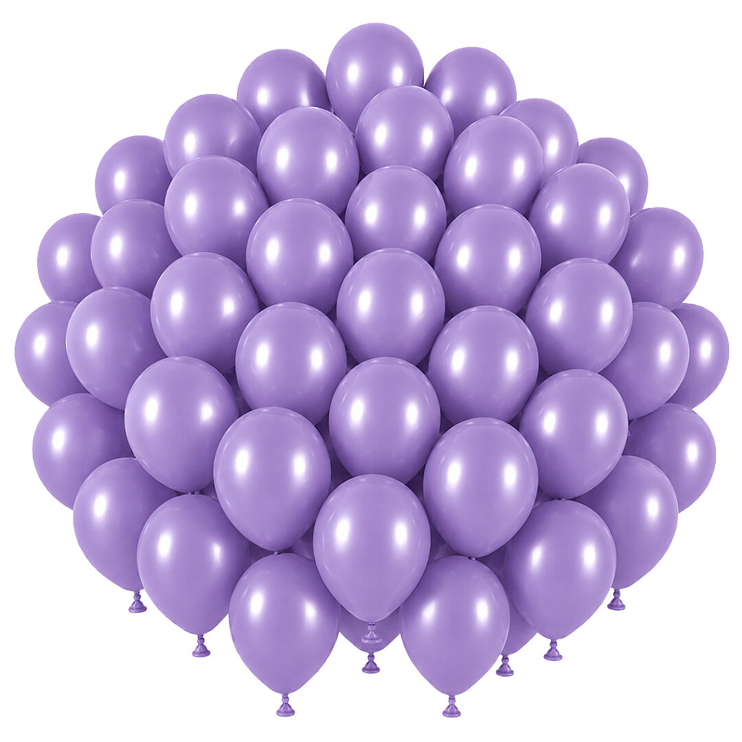 Lavanta Renk Lateks Retro Balon (30 cm) - 50 Adet - 1