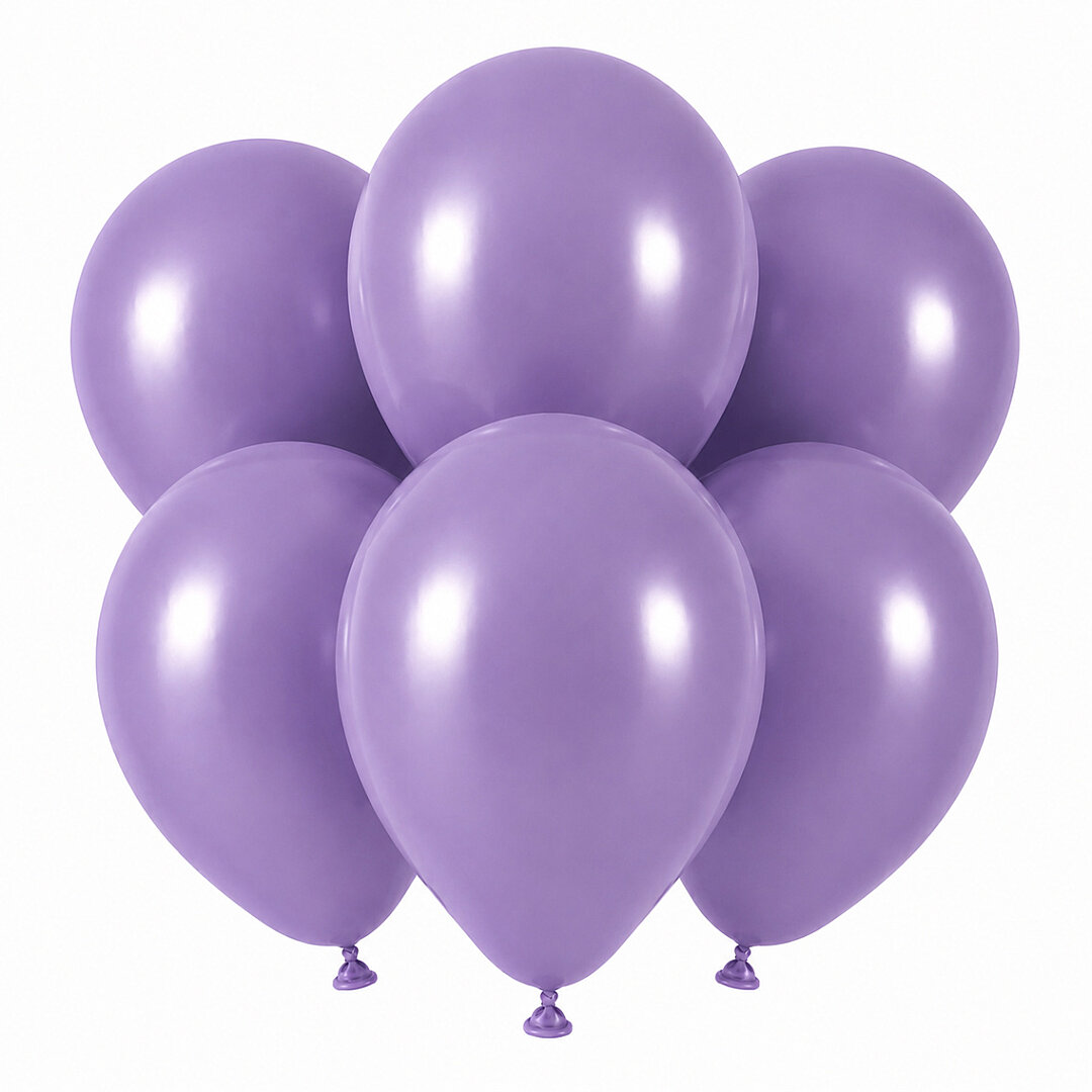 Lavanta Renk Lateks Retro Balon (30 cm) - 6 Adet - 1