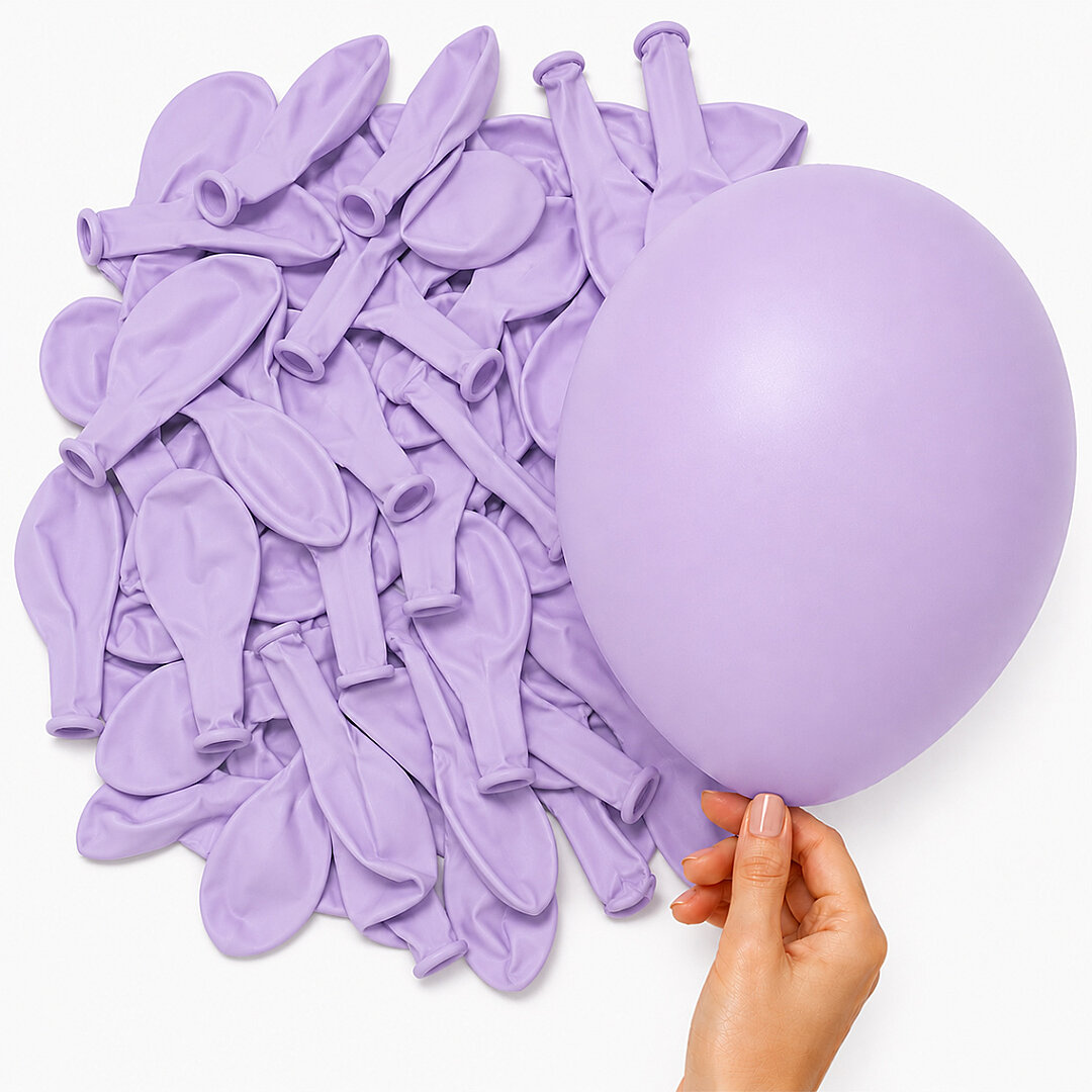 Lila Renk Lateks makaron Balon (15 cm) - 10 Adet - Beysüs