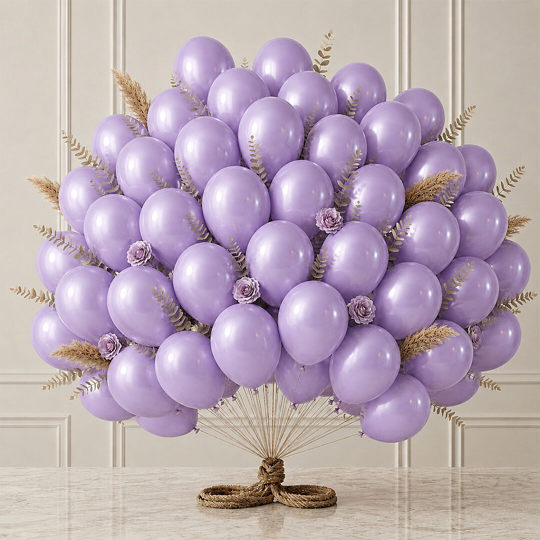 Lila Renk Lateks Metalik Balon (30 cm) - 50 Adet - Beysüs