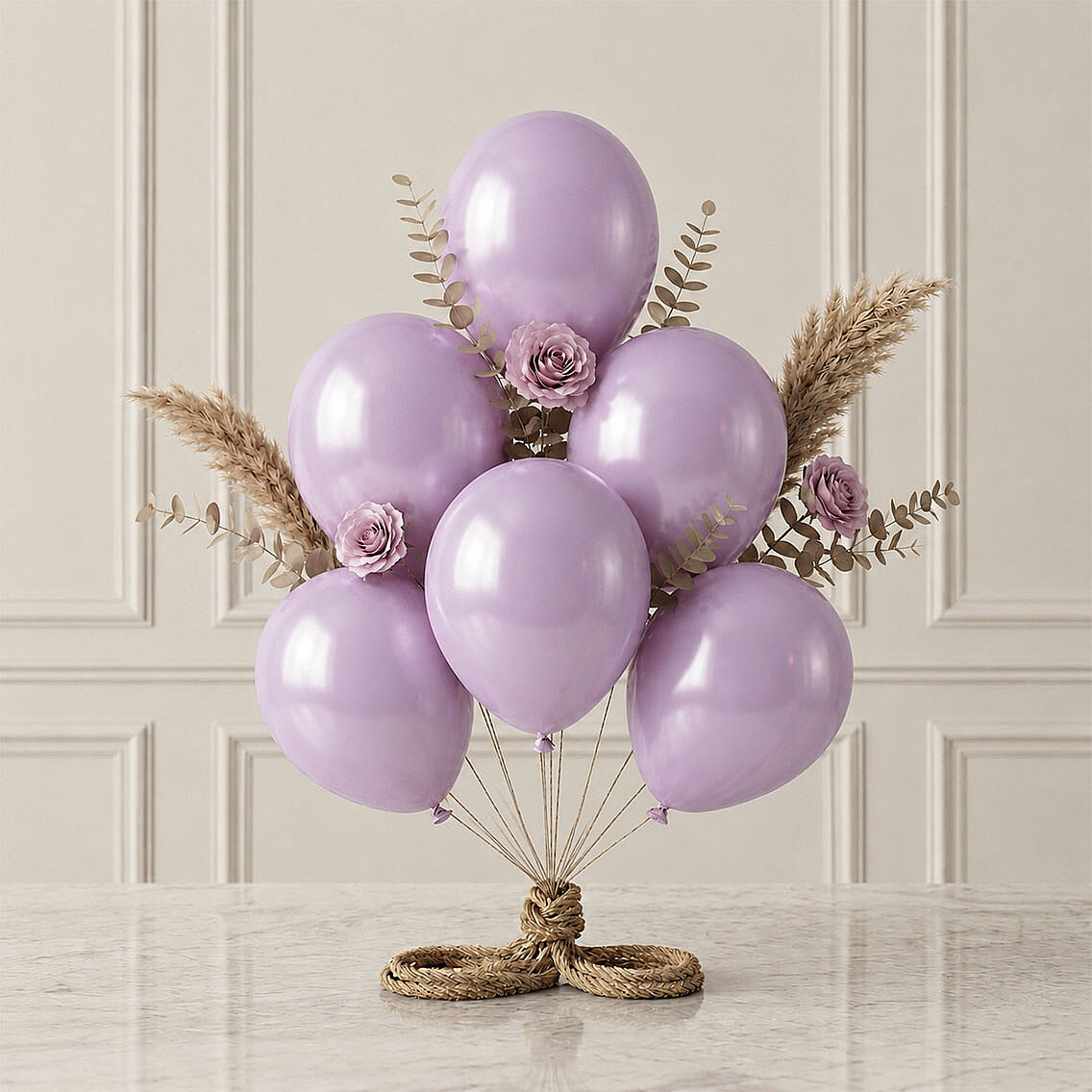 Lila Renk Lateks Metalik Balon (30 cm) - 6 Adet - 1