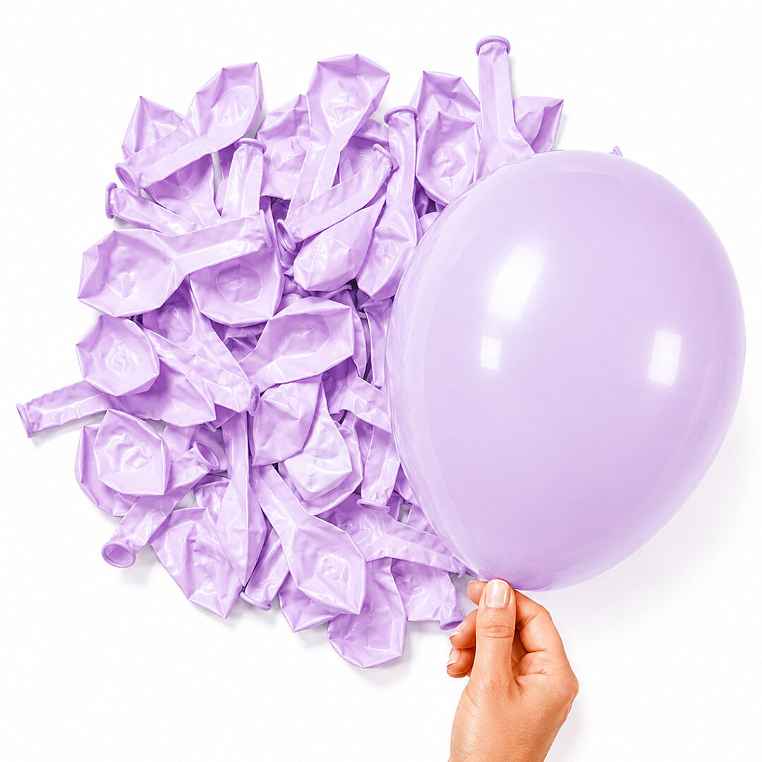 Lila Renk Lateks Pastel Balon (13 cm) - 10 Adet - 2