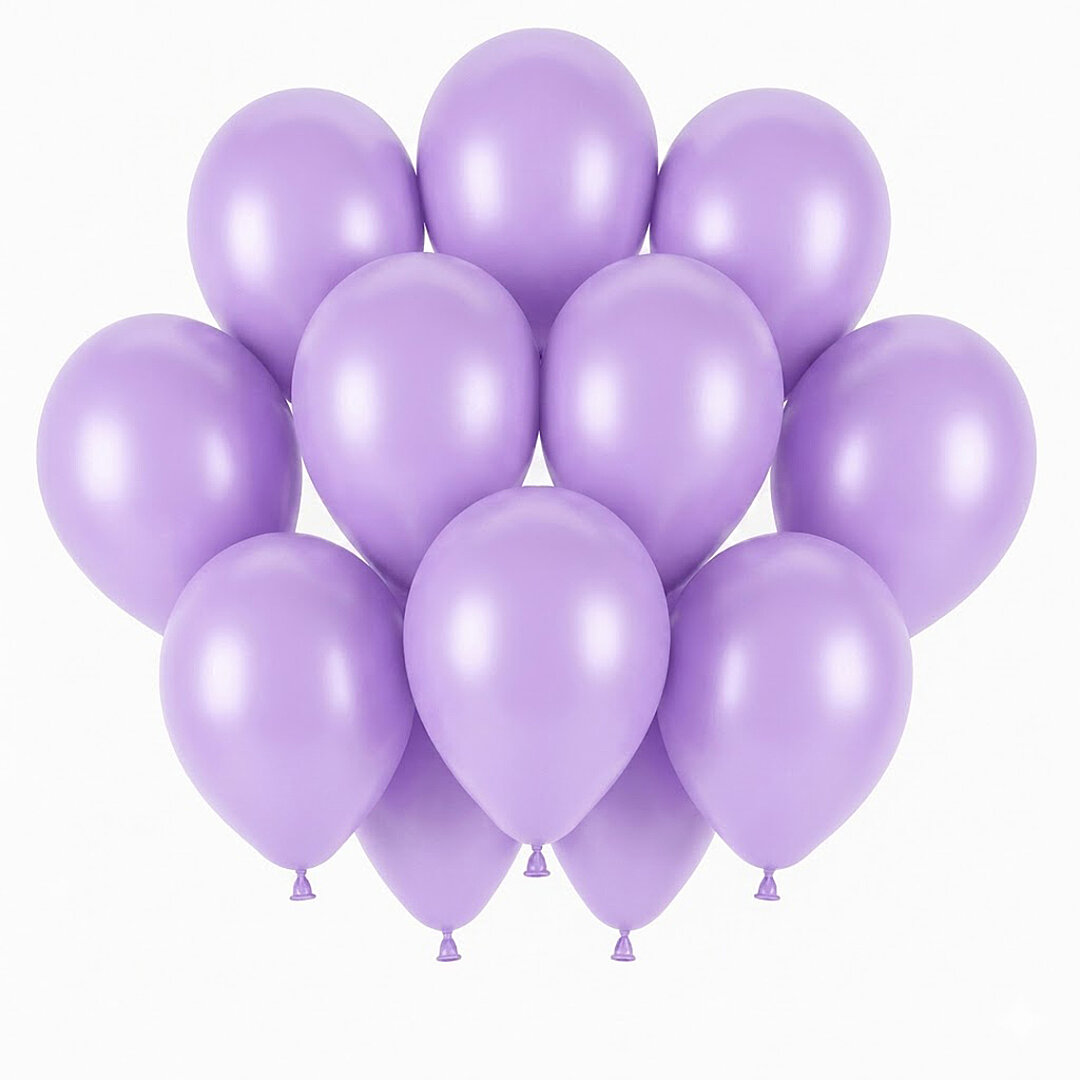 Lila Renk Lateks Pastel Balon (30 cm) - 12 Adet - 1