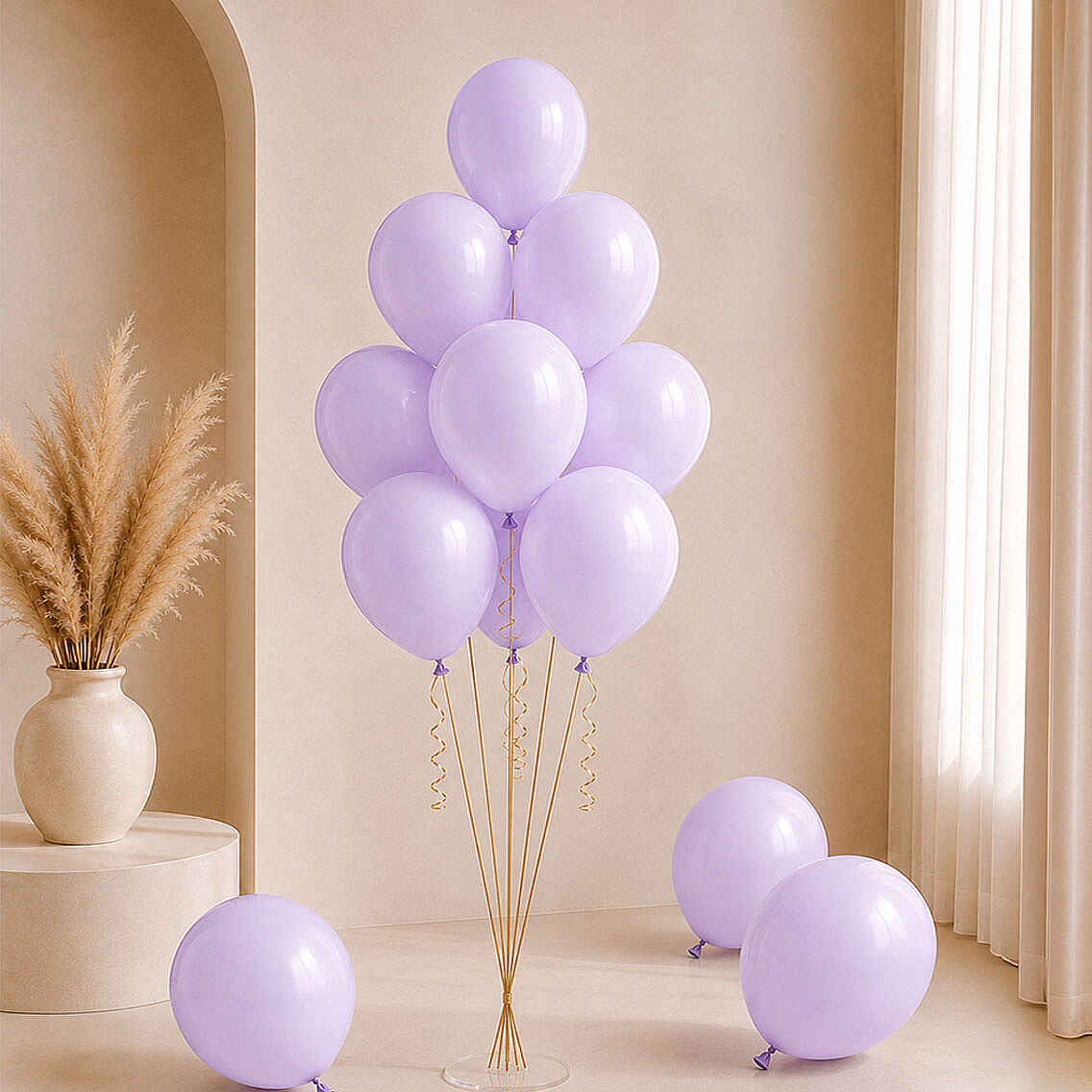 Lila Renk Lateks Pastel Balon (30 cm) - 6 Adet - 2