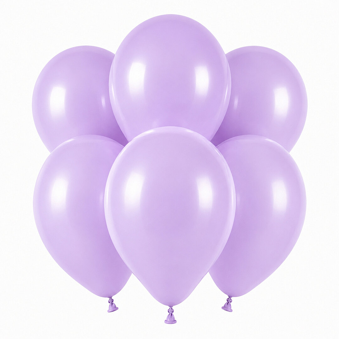 Lila Renk Lateks Pastel Balon (30 cm) - 6 Adet - 1