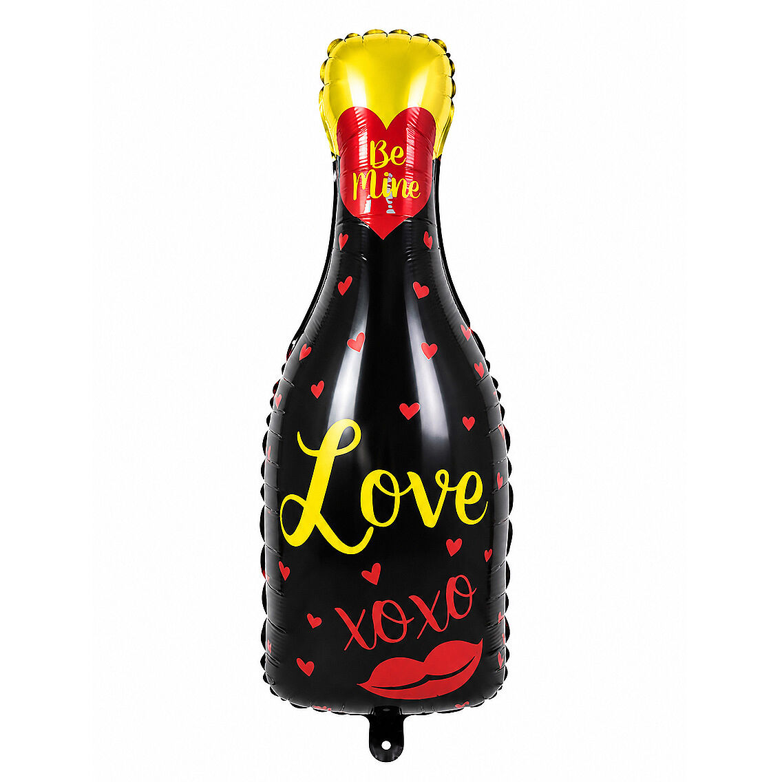 Love Yazılı Siyah Şampanya Şişe Folyo Balon - 1