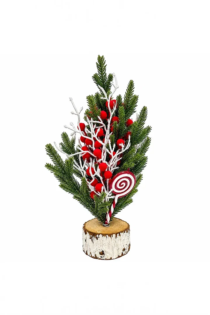 Yılbaşı Masa Çamı Kokinalı Şeker Süslemeli 38 cm - Beysüs
