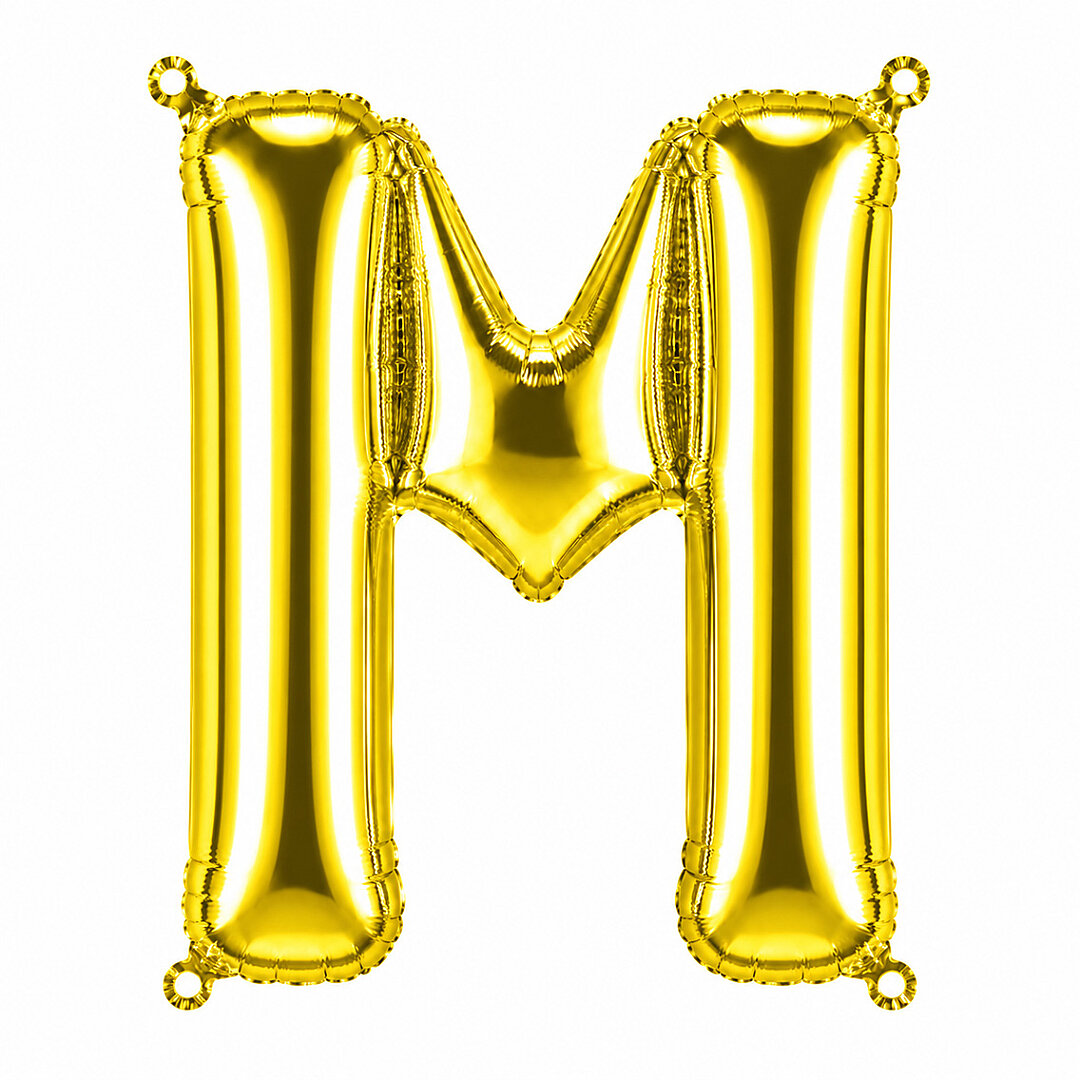 M Harfi Folyo Balon Altın Rengi (36 cm) - Beysüs