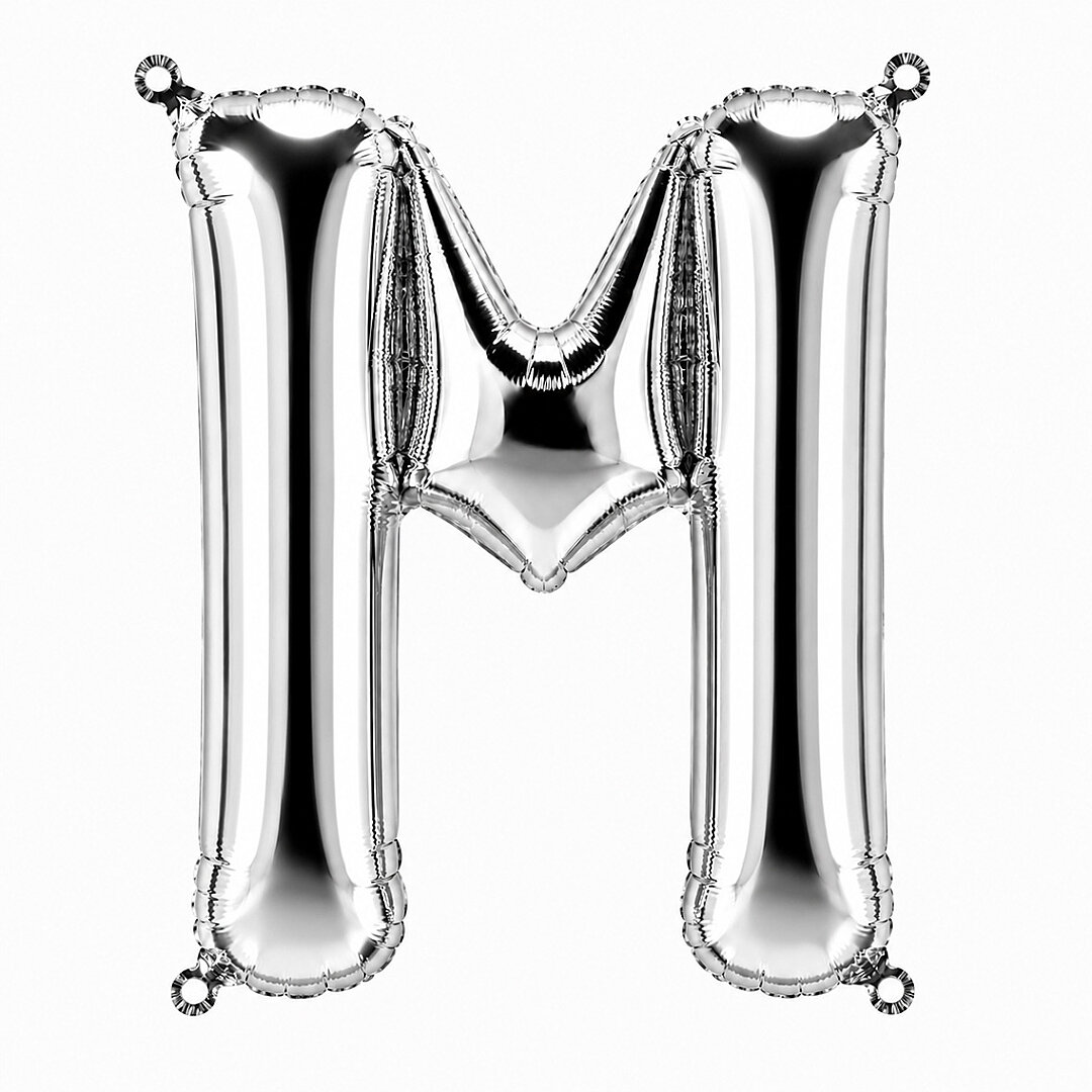 M Harfi Folyo Balon Gümüş Rengi (76 cm) - Beysüs