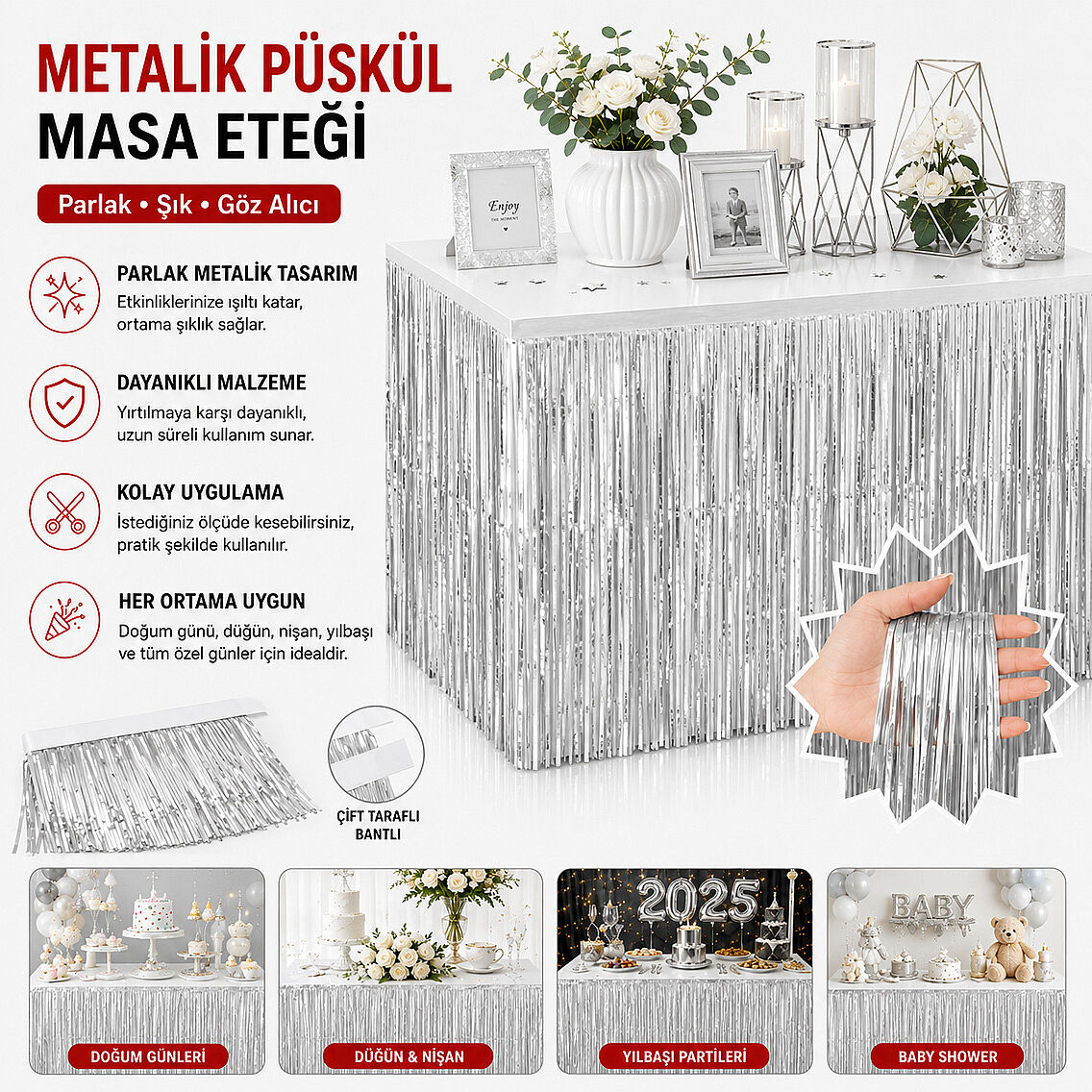 Masa Püskülü Beyaz - 1
