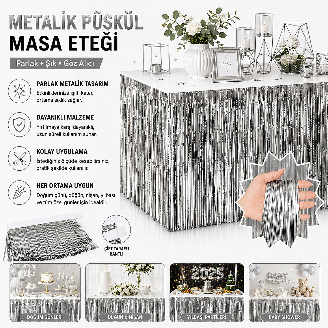 Masa Püskülü Gümüş - 1