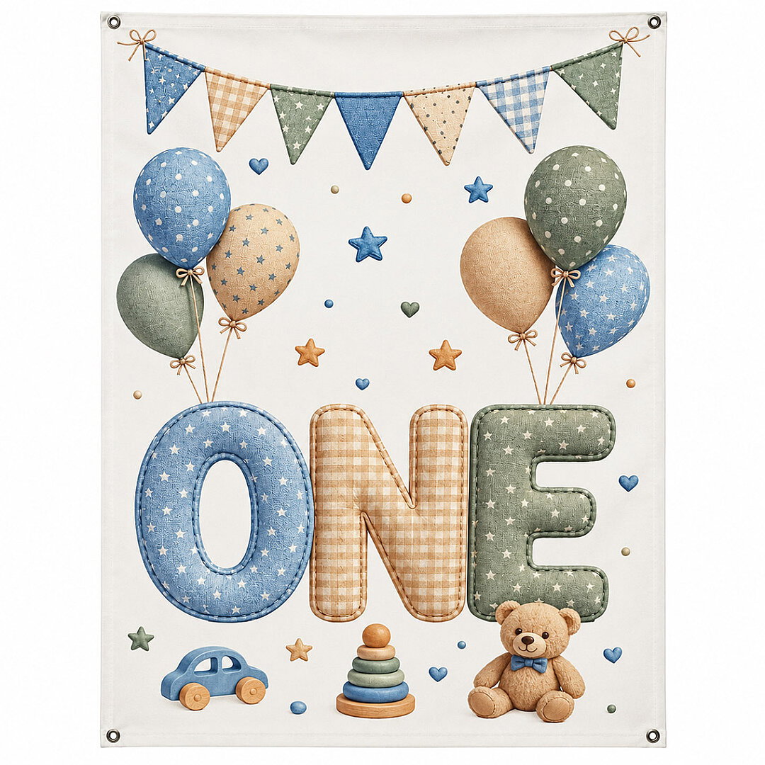 Mavi One 1 Yaş Kumaş Parti Posteri 100x150 cm - Beysüs (1)
