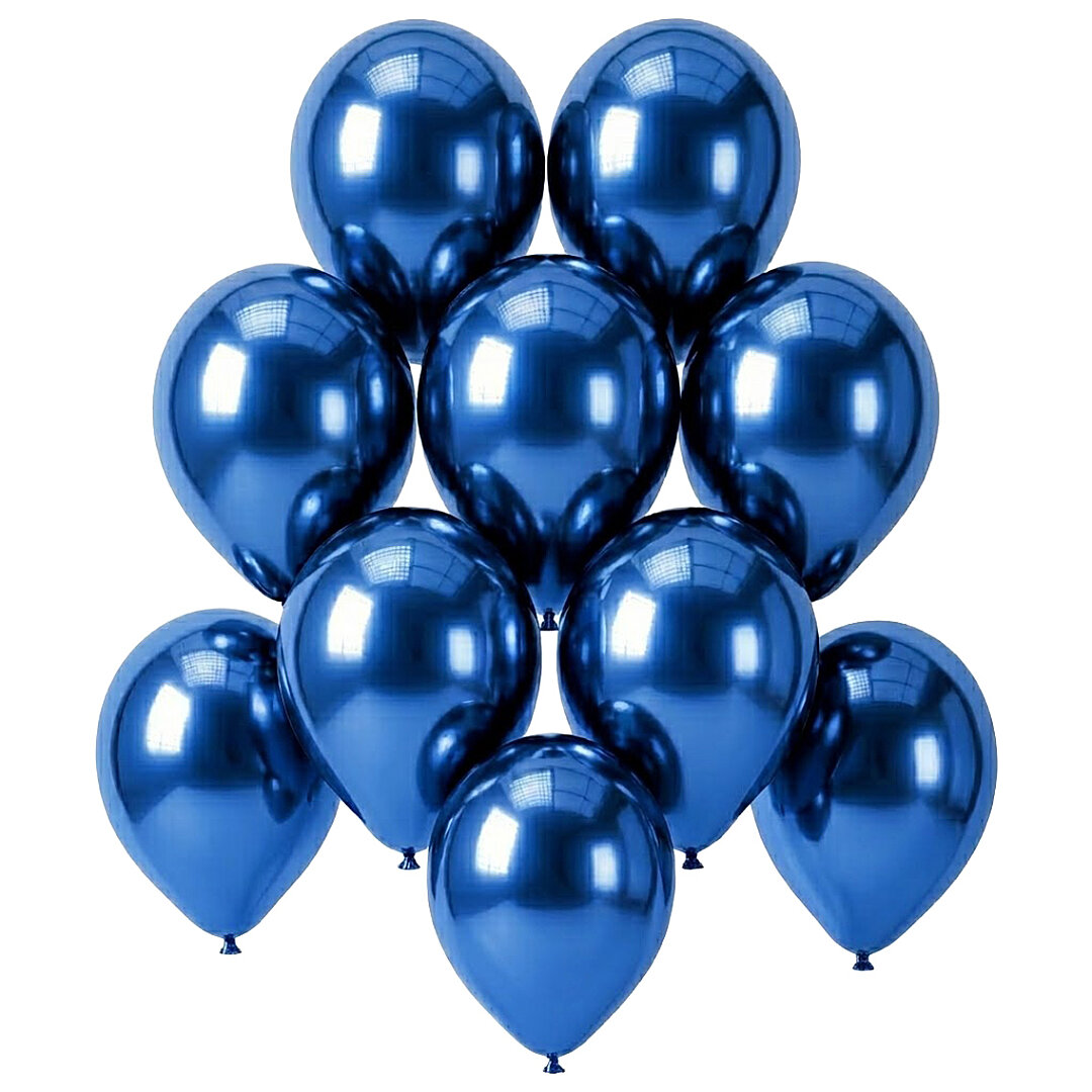 Mavi Renk Lateks krom Balon (15 cm) - 10 Adet - Beysüs