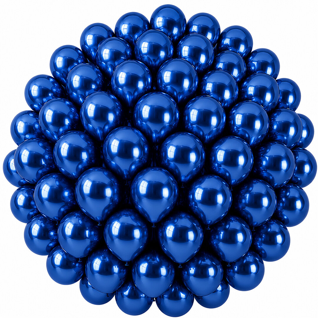 Mavi Renk Lateks krom Balon (30 cm) - 50 Adet - Beysüs
