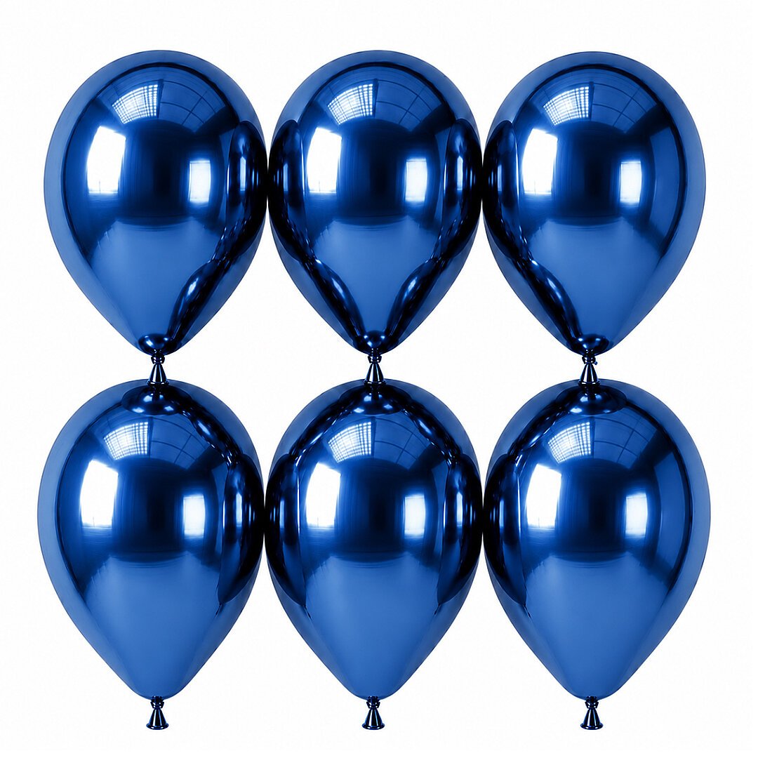 Mavi Renk Lateks krom Balon (30 cm) - 6 Adet - Beysüs