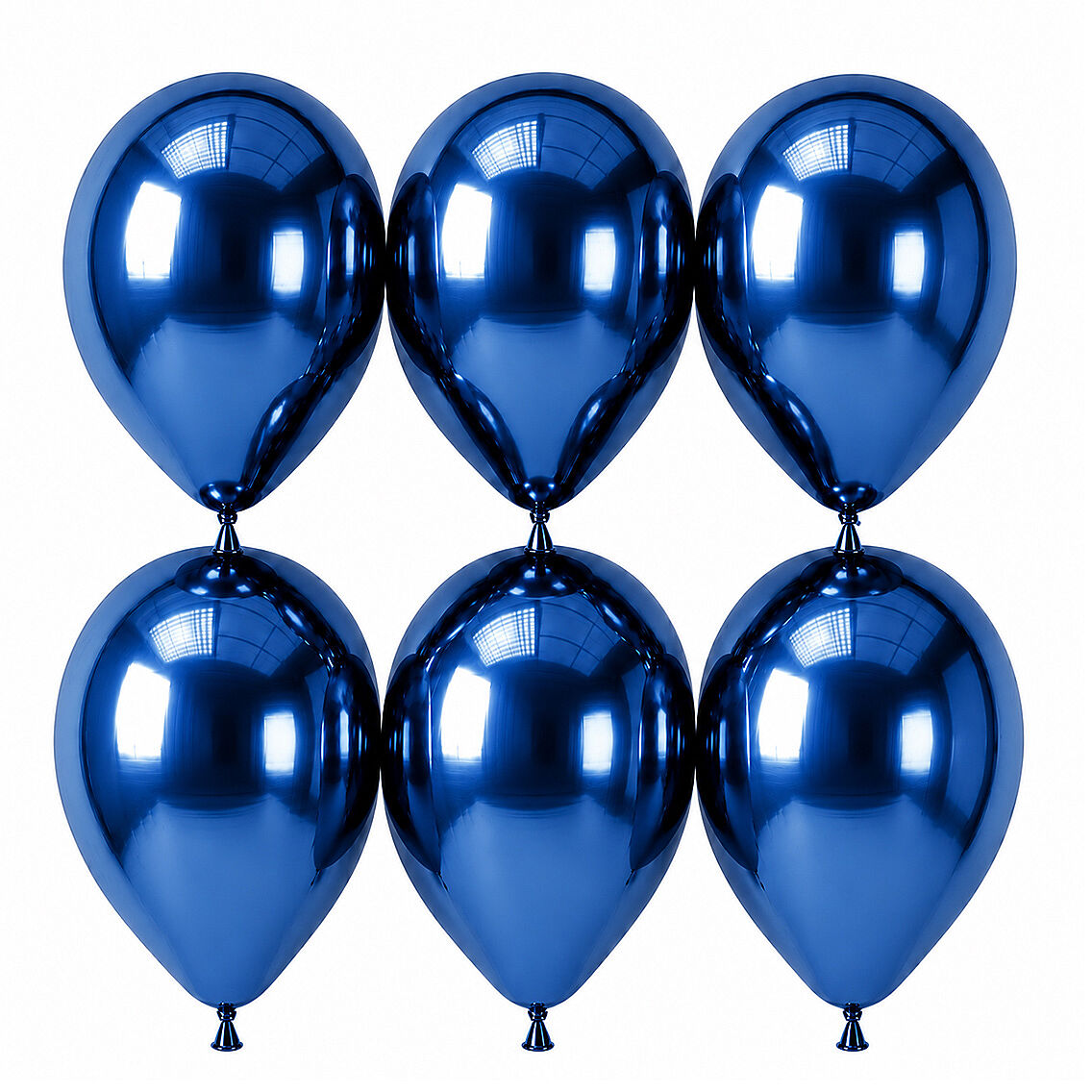 Mavi Renk Lateks krom Balon (30 cm) - 6 Adet - 1