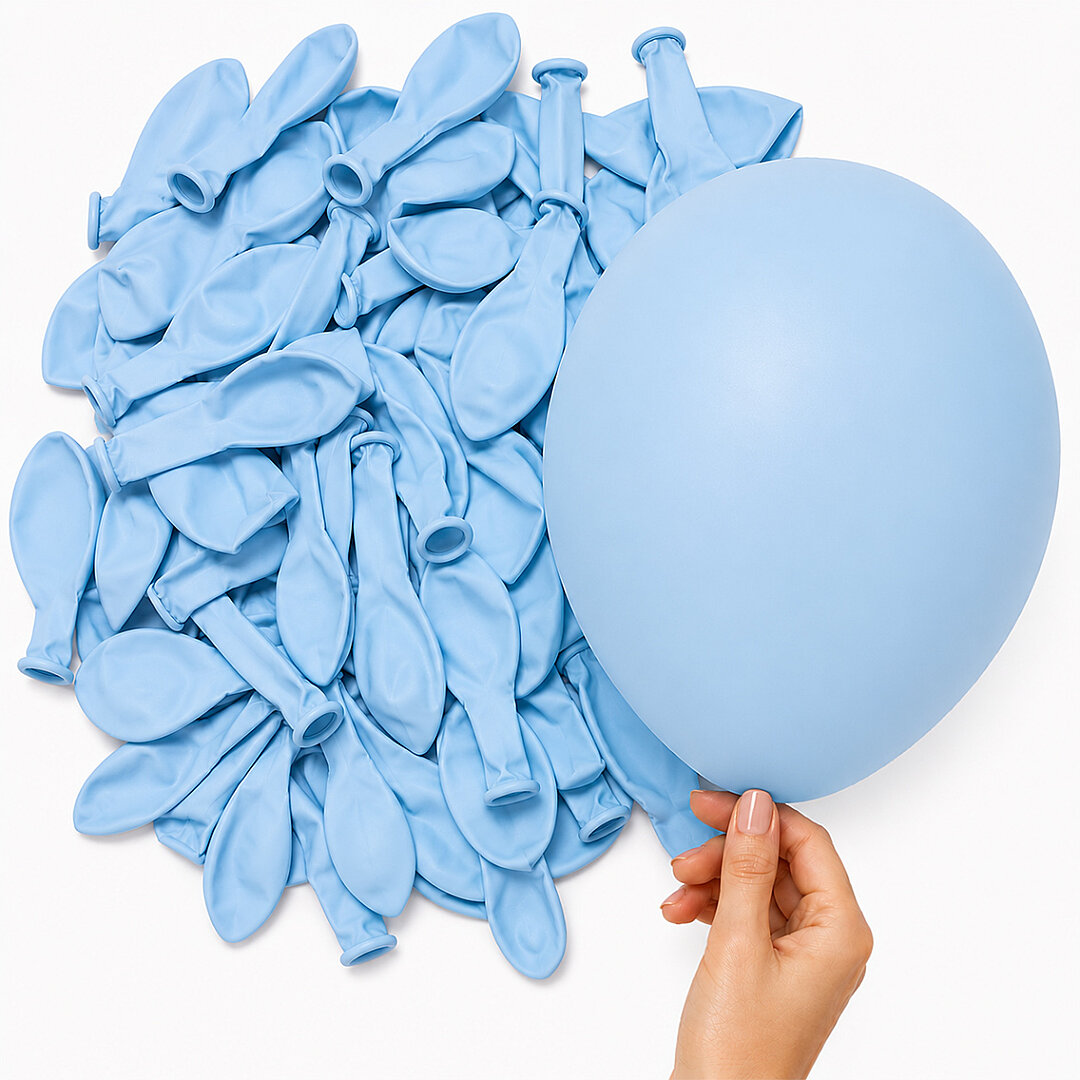 Mavi Renk Lateks makaron Balon (15 cm) - 10 Adet - 1