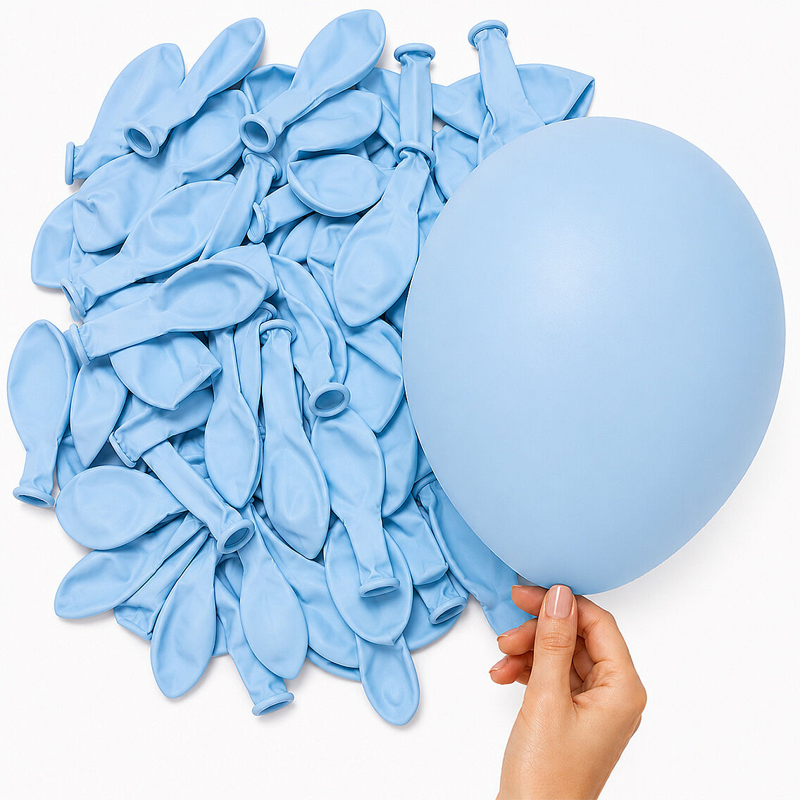 Mavi Renk Lateks makaron Balon (15 cm) - 10 Adet - 1