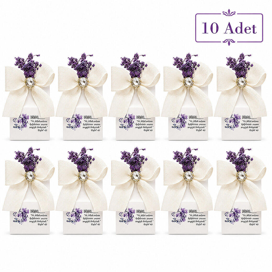 Mor Renk Hediyelik Kutulu Mum 10 Adet - 3