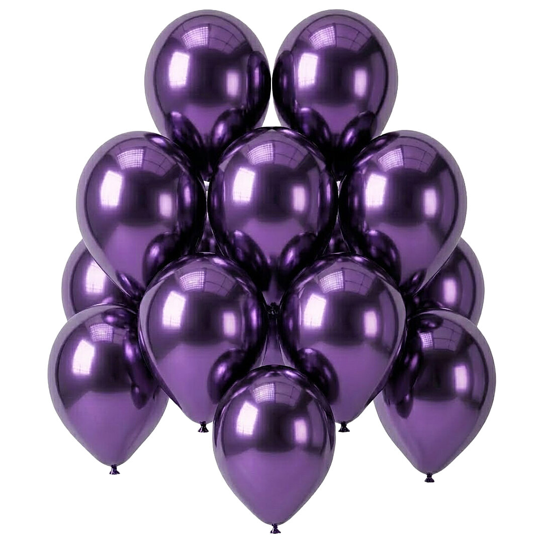 Mor Renk Lateks krom Balon (30 cm) - 12 Adet - Beysüs