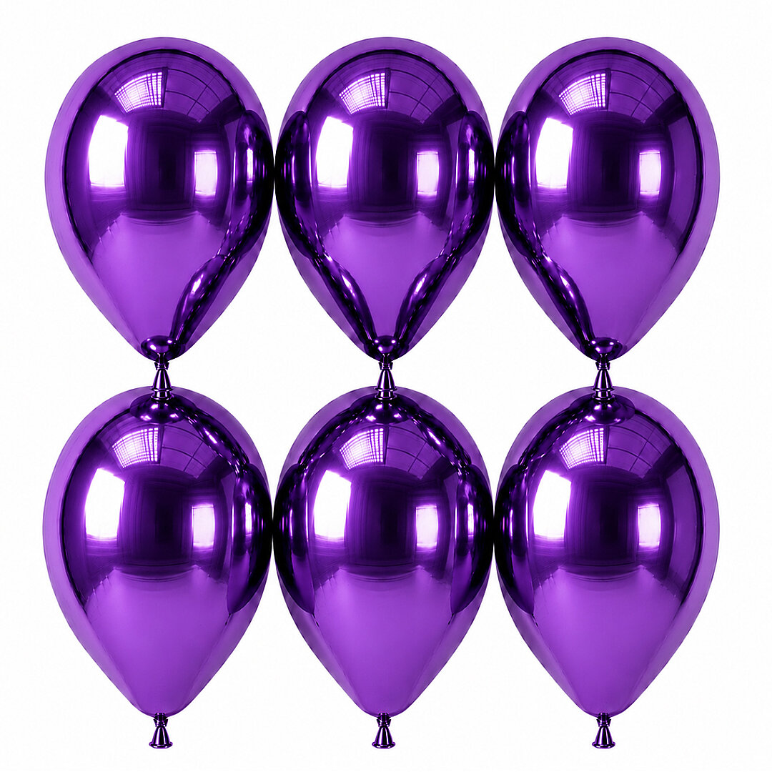 Mor Renk Lateks krom Balon (30 cm) - 6 Adet - Beysüs
