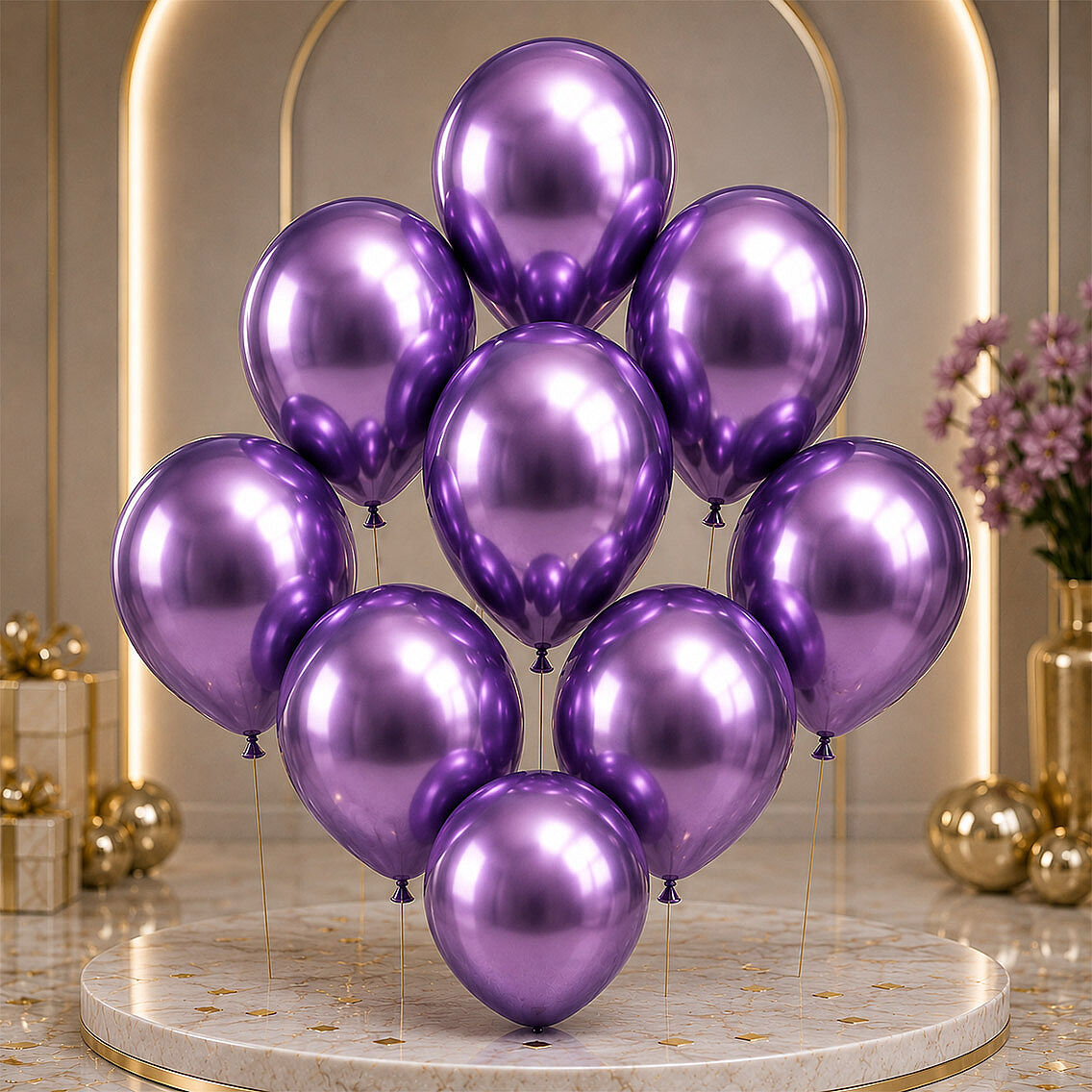 Mor Renk Lateks krom Balon (45 cm) - 2 Adet - 2