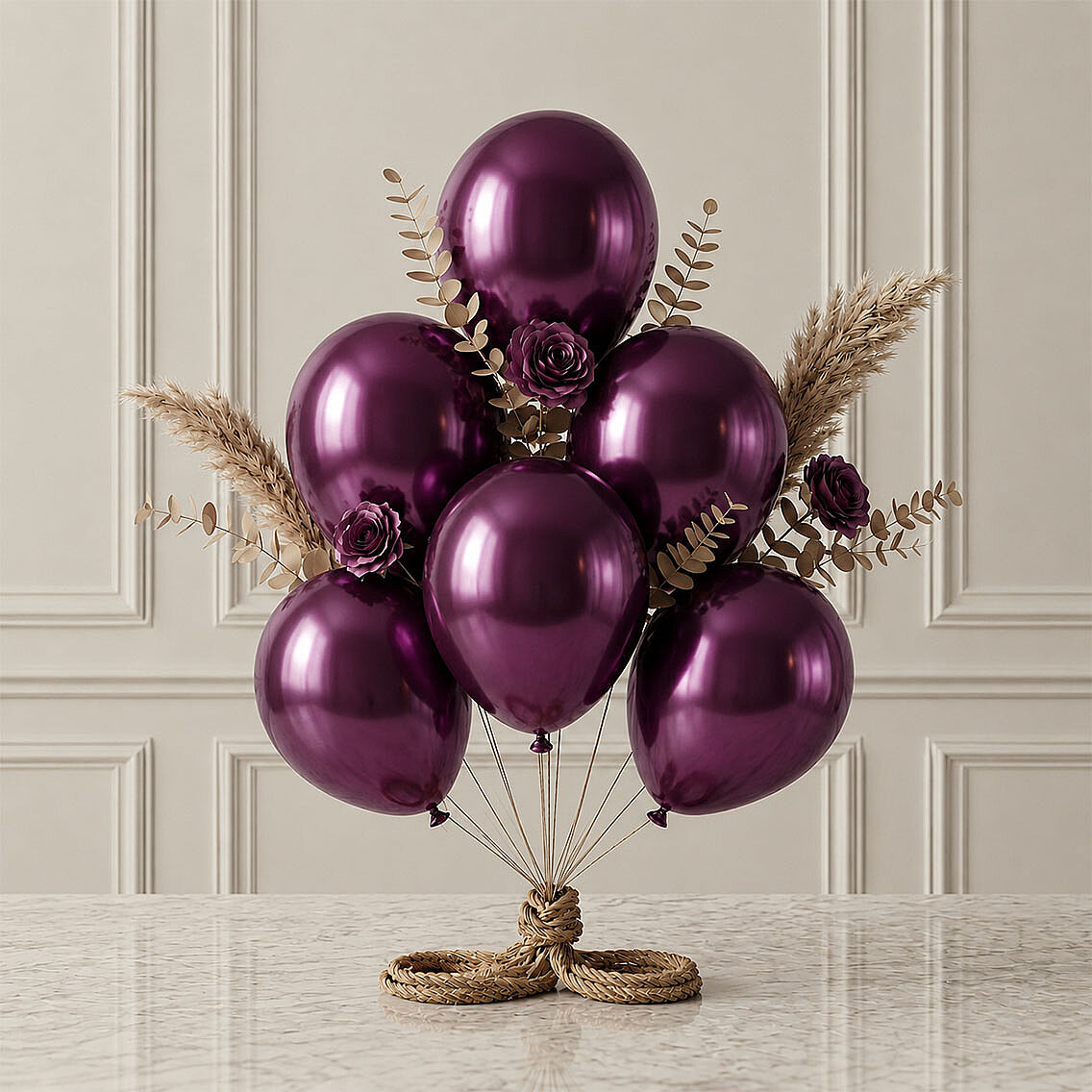 Mor Renk Lateks Metalik Balon (30 cm) - 6 Adet - 1
