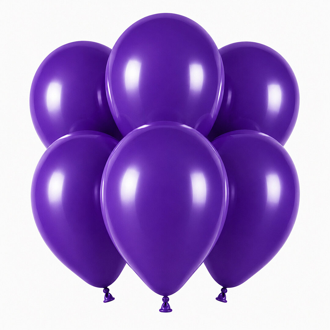 Mor Renk Lateks Pastel Balon (30 cm) - 6 Adet - 1