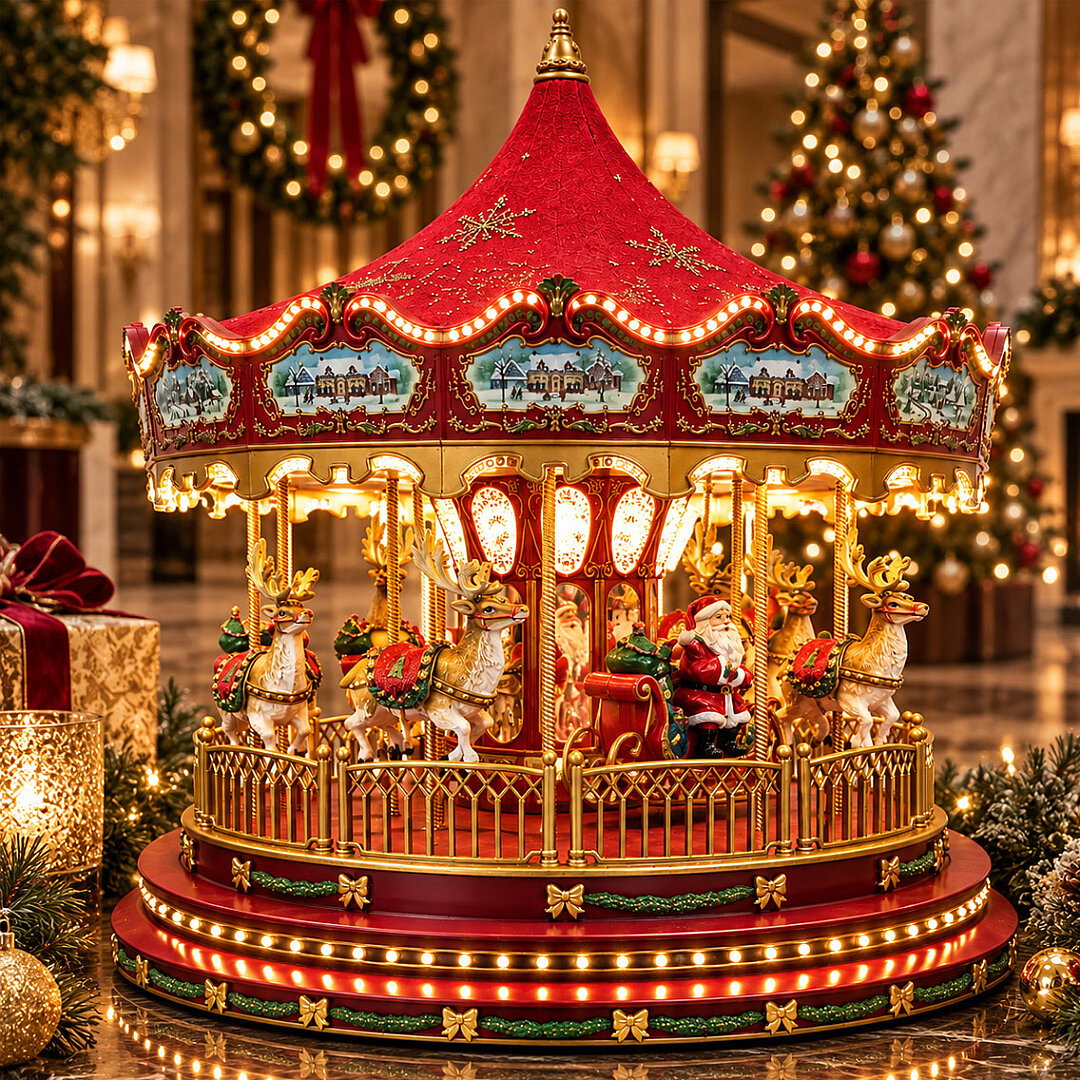 Mr. Christmas Gold Kar Taneli Kırmızı Atlı Karınca - 3