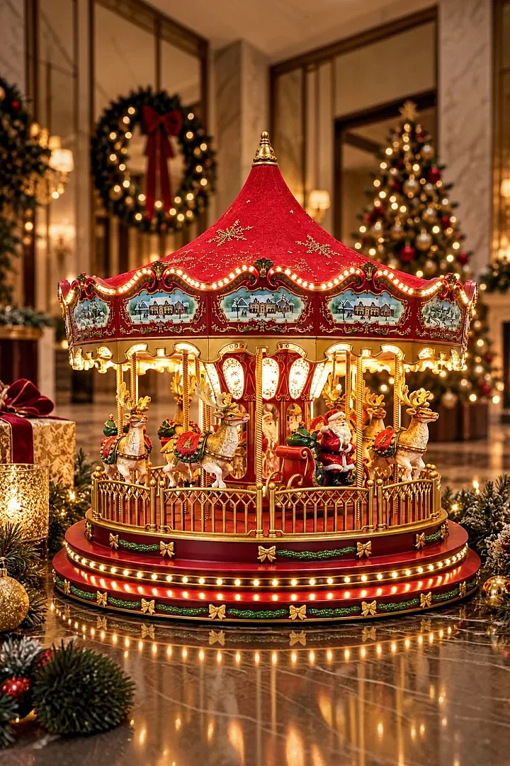 Mr. Christmas Gold Kar Taneli Kırmızı Atlı Karınca - Beysüs (1)