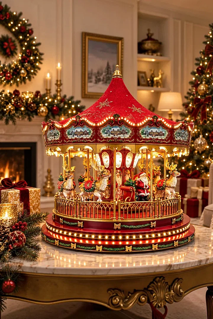 Mr. Christmas Gold Kar Taneli Kırmızı Atlı Karınca - 3