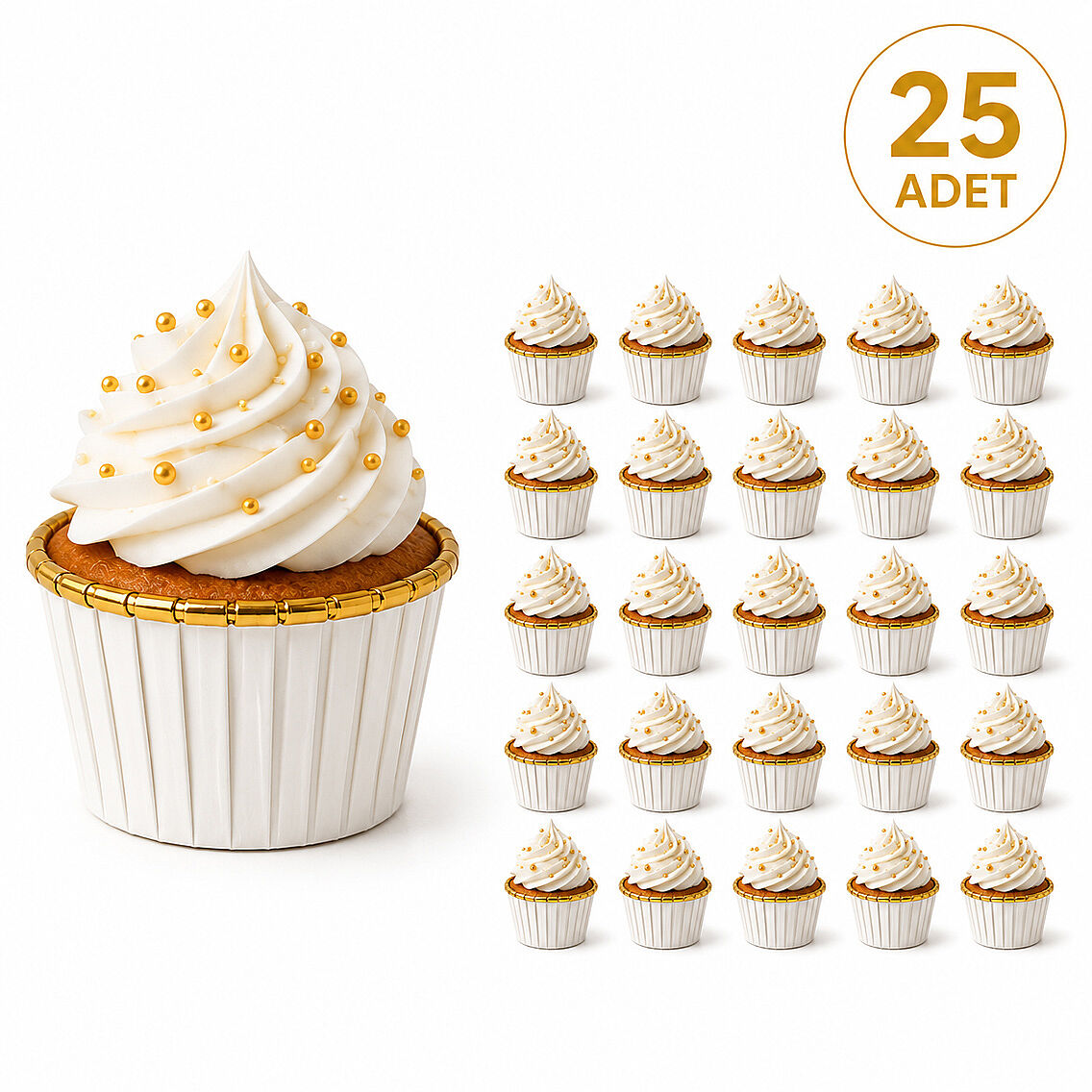 Muffin Kalıbı 25'li Beyaz - 2