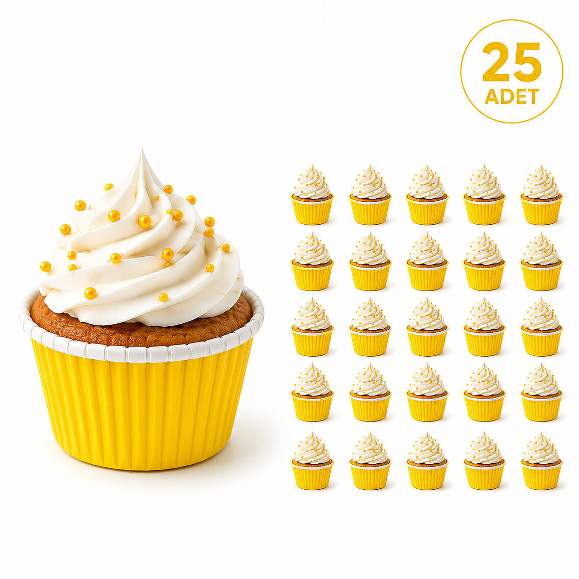Muffin Kalıbı 25'li Sarı - 2