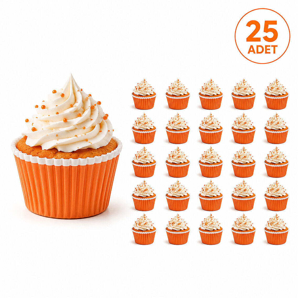 Muffin Kalıbı 25'li Turuncu - 2
